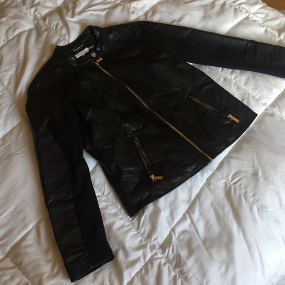 calvin klein open front moto jacket